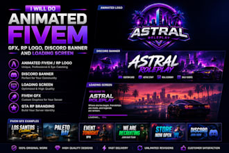 do animated fivem, gfx, rp logo, discord banner and loading screen