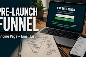 create a crowdfunding pre launch landing page and email funnel