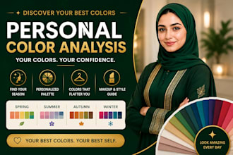 create personal color season palette with your best colors, color analysis
