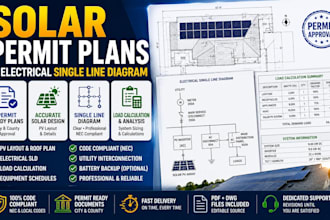 create solar permit plans and electrical single line diagram