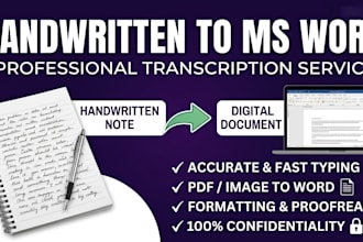 transcribe handwritten notes to word document perfectly