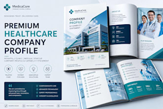 design premium hospital, clinic, medical startup company profile and capability
