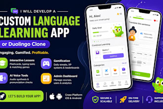develop a custom language learning app or duolingo clone