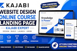 do kajabi website design, kajabi online course, landing page, kajabi expert