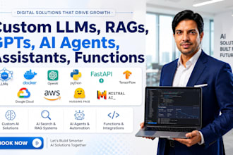 our agency team will custom ai llm agents, rags, chatbots, gpts