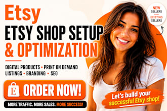 do etsy store setup, etsy digital product etsy print on demand etsy SEO listing