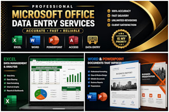 do microsoft excel, word, powerpoint, and data entry tasks