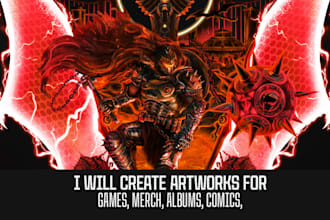 create digital illustrations for merch, comics, games