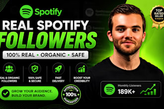 increase spotify followers spotify stream, monthly listener, spotify promotion