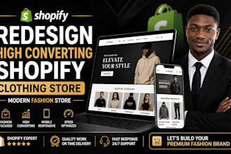 redesign high converting shopify clothing store design modern fashion website