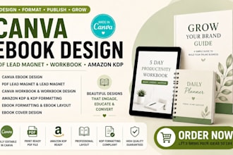 canva ebook design ebook design canva ebook pdf lead magnet canva workbook KDP