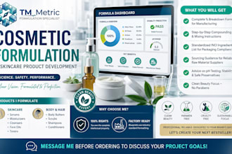 be your organic cosmetic formulation chemist for skincare