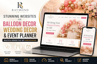 design balloon decor website wedding decor, event planner booking website
