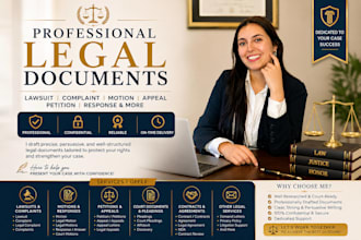 prepare lawsuit, complaint, motion and response appeal letter