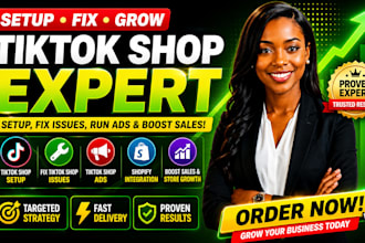 setup tiktok shop, fix tik tok shop, boost shopify marketing tiktok shop ads