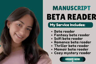 beta read your romance book, scifi, thriller beta reader fantasy or cozy mystery