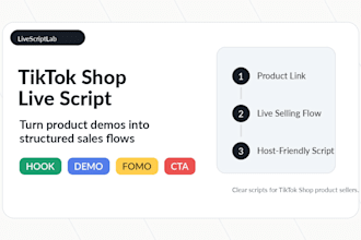write a tiktok shop live sales script for your product