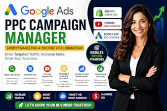 set up google ads PPC campaign manager shopify marketing youtube video promotion