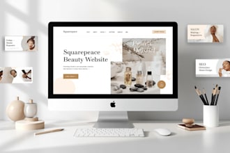 design squarespace saloon and spa website, beauty esthetician booking website