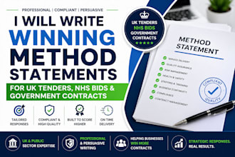 write winning method statements for UK tenders, nhs bids and government contract