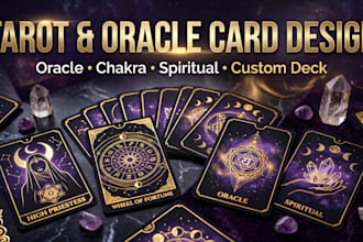 design custom tarot, oracle, chakra and spiritual affirmation crystals card deck