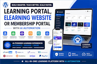 create learning portal elearning website or membership portal with ai automation
