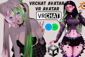 create custom vrchat avatar, furry avatar, vrm, vtuber model for pc and quest