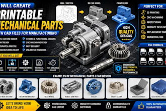 create printable mechanical parts with cad files for manufacturing