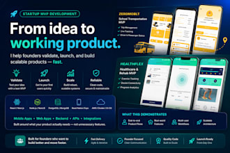 build your startup mvp, saas or mobile app