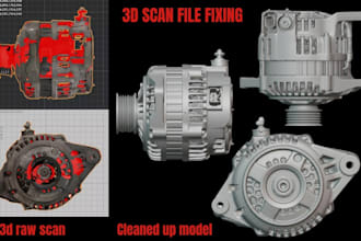 do reverse engineering 3d scan file fixing and 3d scan cleanup for 3d printing