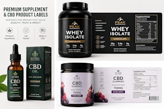 design premium supplement label and cbd product label