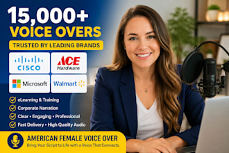 record an american female voice over for elearning and training