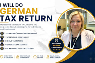 do german tax return, vat, income tax, corporate tax, bookkeeping for businesses