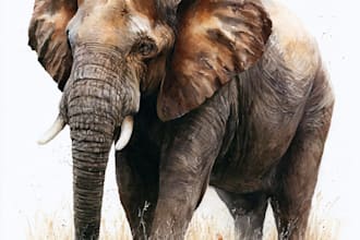 draw realistic animal illustration in watercolor