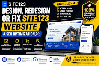 do site123 website design, redesign or fix site 123 website, SEO optimization