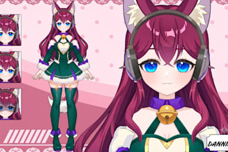 design live2d vtuber model, vtuber rigging anime vtuber avatar, 3d vtuber model