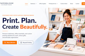 design wix stationery shop website office supplies website printing service web
