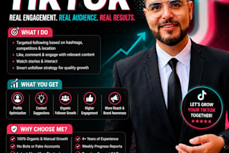 manage tiktok marketing and promotion for organic follower growth