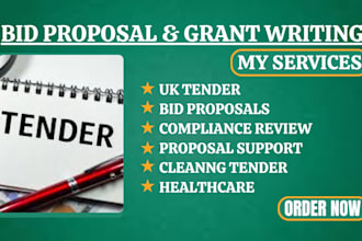 write winning UK tender, bid proposal, bid, proposal document for UK contracts