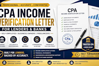 write CPA income verification letter for lenders and banks