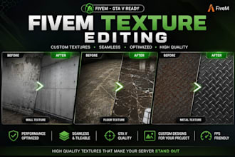 replace, optimize, or create custom fivem gta v textures