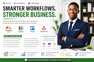 setup monday crm automation workflows advance notion template with trello asana