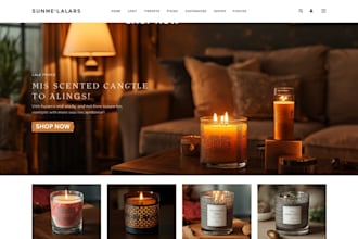 design candle shopify store spiritual product website neon store candle website