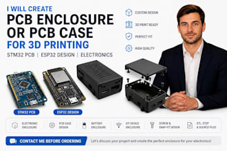 pcb enclosure or pcb case for 3d printing, stm32 pcb and esp32 design
