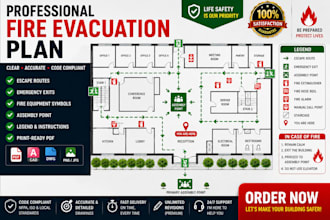 reate a professional fire evacuation plan for buildings offices schools comm