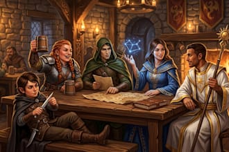 paint a character illustration in a fantasy world