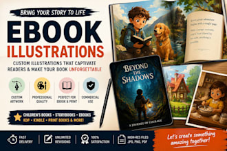create professional ebook illustrations book cover and custom illustrations