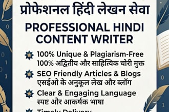 write high quality SEO hindi content and article writing