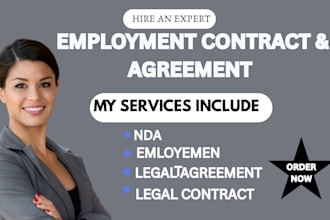 write professional employment contracts, agreements, and ndas