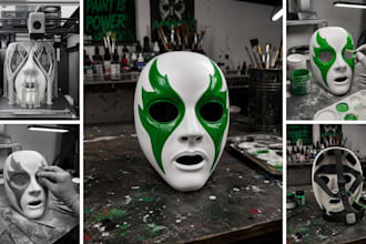 3d print and paint cosplay mask, wearable mask, cosplay armor for 3d printing